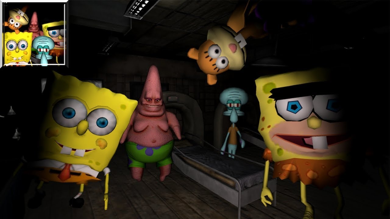 High Quality Fan made spongebob horror ames be like Blank Meme Template