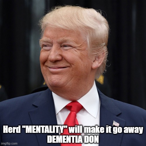 Trump fumbles during tough encounter with undecided voters at ABC News town hall | Herd "MENTALITY" will make it go away
DEMENTIA DON | image tagged in trump is a moron,coronavirus,dementia,dump trump | made w/ Imgflip meme maker
