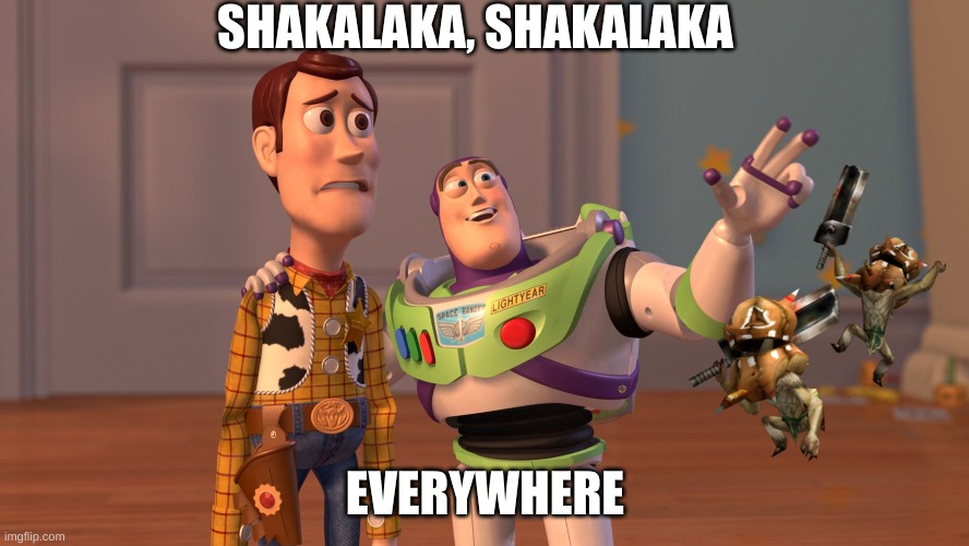 shakalaka | SHAKALAKA, SHAKALAKA; EVERYWHERE | image tagged in x x everywhere | made w/ Imgflip meme maker