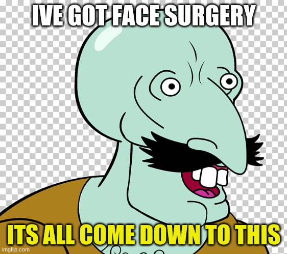 i got face surgery | IVE GOT FACE SURGERY | image tagged in its all come down to this | made w/ Imgflip meme maker