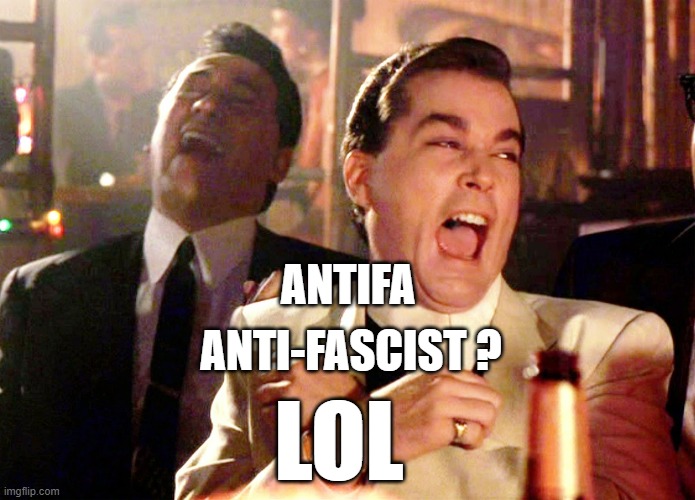 Good Fellas Hilarious Meme | ANTIFA ANTI-FASCIST ? LOL | image tagged in memes,good fellas hilarious | made w/ Imgflip meme maker