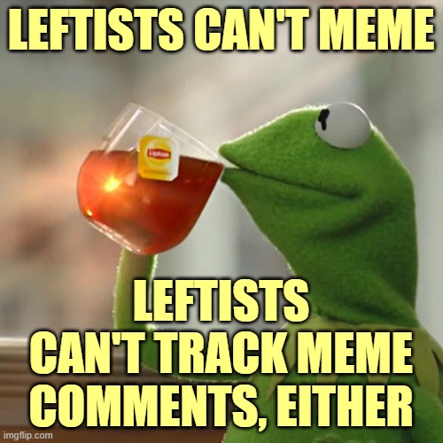 But That's None Of My Business Meme | LEFTISTS CAN'T MEME LEFTISTS CAN'T TRACK MEME COMMENTS, EITHER | image tagged in memes,but that's none of my business,kermit the frog | made w/ Imgflip meme maker