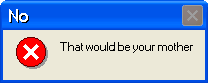 No that would be your mother error message Blank Meme Template