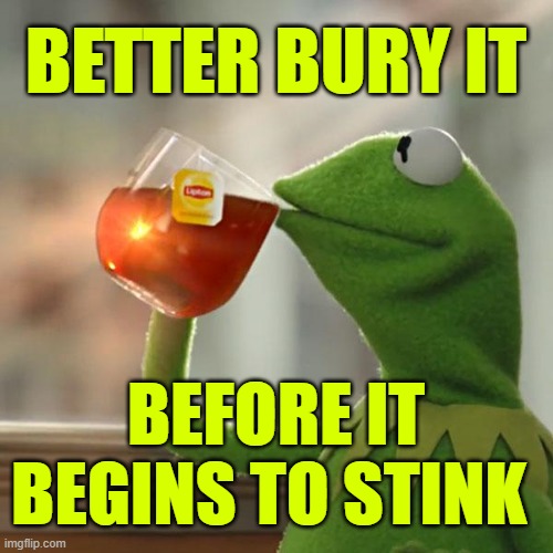 But That's None Of My Business Meme | BETTER BURY IT BEFORE IT BEGINS TO STINK | image tagged in memes,but that's none of my business,kermit the frog | made w/ Imgflip meme maker