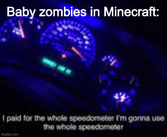 I paid for the whole speedometer | Baby zombies in Minecraft: | image tagged in i paid for the whole speedometer | made w/ Imgflip meme maker