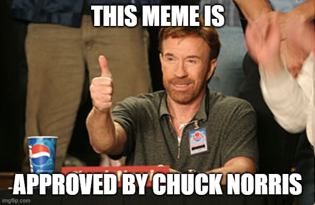Chuck Norris Approves Meme | THIS MEME IS APPROVED BY CHUCK NORRIS | image tagged in memes,chuck norris approves,chuck norris | made w/ Imgflip meme maker