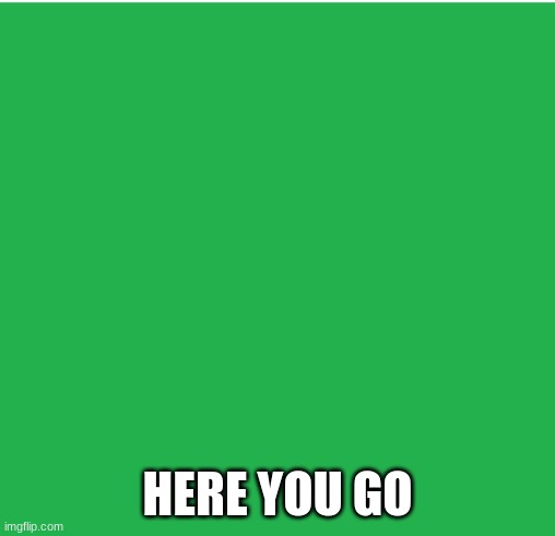 Green Screen | HERE YOU GO | image tagged in green screen | made w/ Imgflip meme maker
