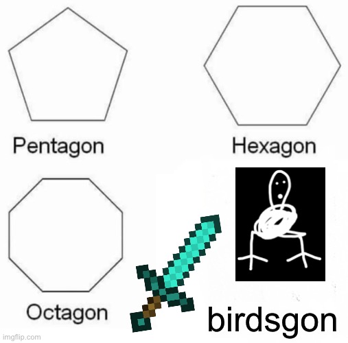 Pentagon Hexagon Octagon Meme | birdsgon | image tagged in memes,pentagon hexagon octagon | made w/ Imgflip meme maker