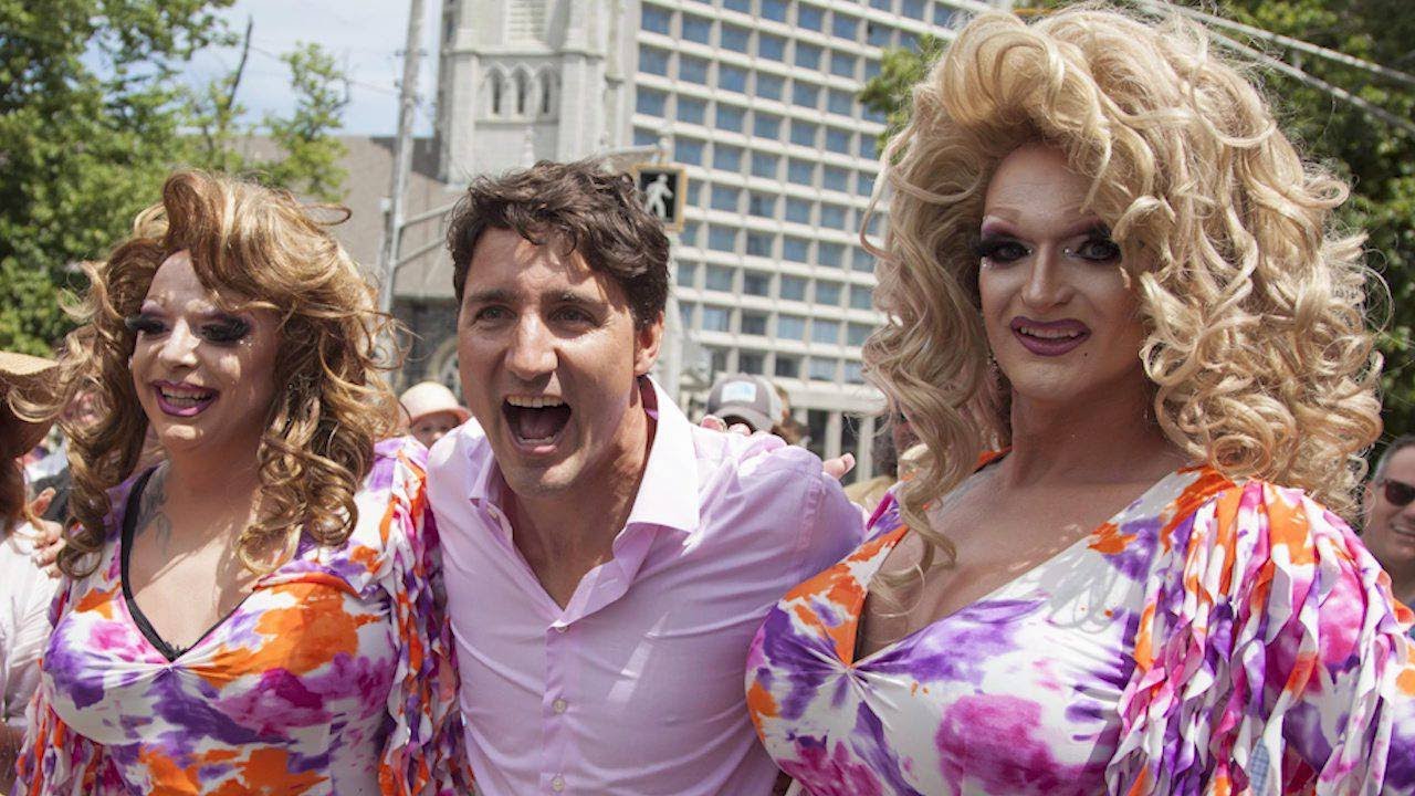 Trudeau with Trannies Blank Meme Template