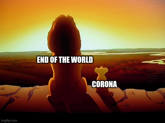 Lion King | END OF THE WORLD; CORONA | image tagged in memes,lion king | made w/ Imgflip meme maker