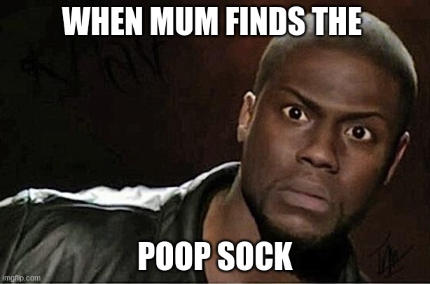 Kevin Hart Meme | WHEN MUM FINDS THE; POOP SOCK | image tagged in memes,kevin hart | made w/ Imgflip meme maker