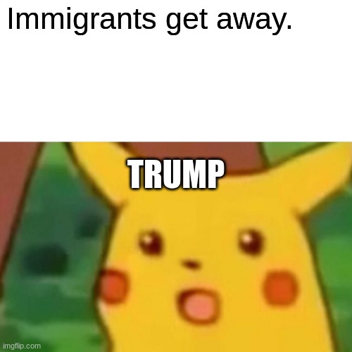 Immigrants Problem | Immigrants get away. TRUMP | image tagged in memes,surprised pikachu | made w/ Imgflip meme maker