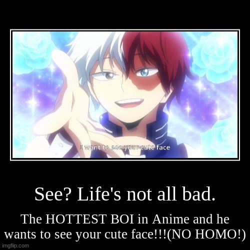 Todoroki is HOT BOI!!!❤️ | image tagged in funny,demotivationals | made w/ Imgflip demotivational maker