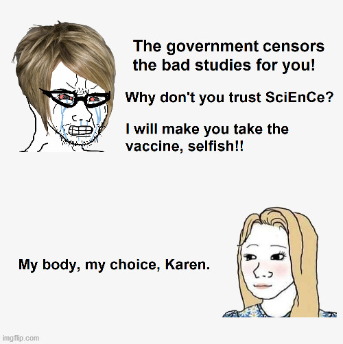 Vaxxer karen | image tagged in karen meme,wojack karen,vaxxer meme,antivaxxer meme,science meme | made w/ Imgflip meme maker