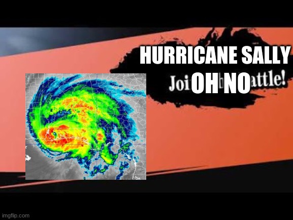 Now Hurricane Irma now this | HURRICANE SALLY; OH NO | image tagged in super smash bros,hurricane,memes | made w/ Imgflip meme maker