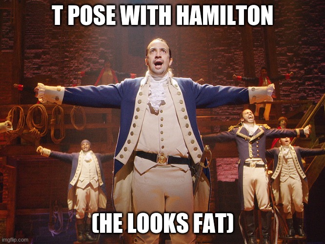Hamilton | T POSE WITH HAMILTON; (HE LOOKS FAT) | image tagged in hamilton | made w/ Imgflip meme maker