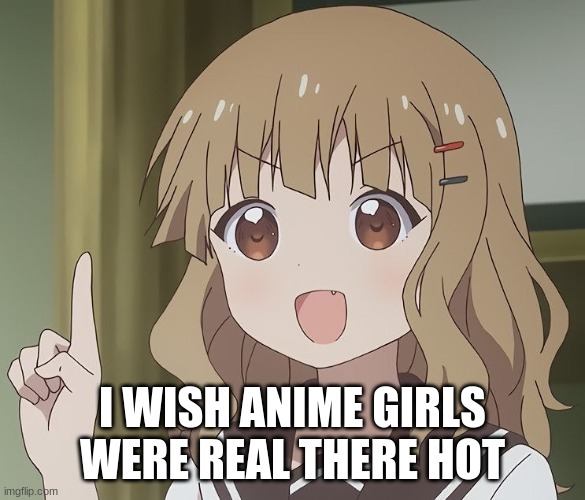 I WISH ANIME GIRLS WERE REAL THERE HOT | made w/ Imgflip meme maker