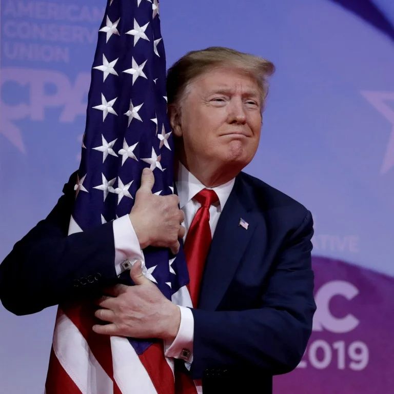 Trump Flag Hugger Blank Meme Template