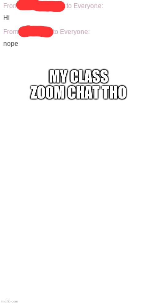 MY CLASS ZOOM CHAT THO | made w/ Imgflip meme maker