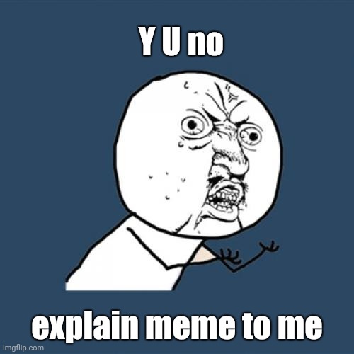 Y U No Meme | Y U no explain meme to me | image tagged in memes,y u no | made w/ Imgflip meme maker