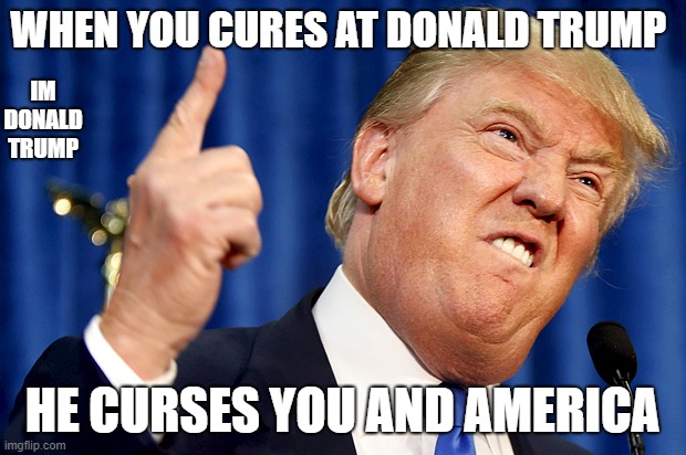 Donald Trump | WHEN YOU CURES AT DONALD TRUMP; IM DONALD TRUMP; HE CURSES YOU AND AMERICA | image tagged in donald trump | made w/ Imgflip meme maker
