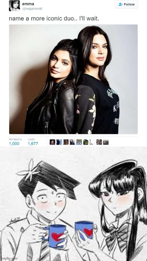 They Are a More Iconic Duo | image tagged in name a more iconic duo,anime,memes,tadano kun,komi san | made w/ Imgflip meme maker