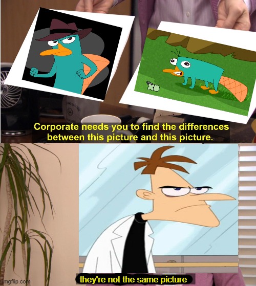 perry the platypus meme | they're not the same picture | image tagged in memes,they're the same picture | made w/ Imgflip meme maker