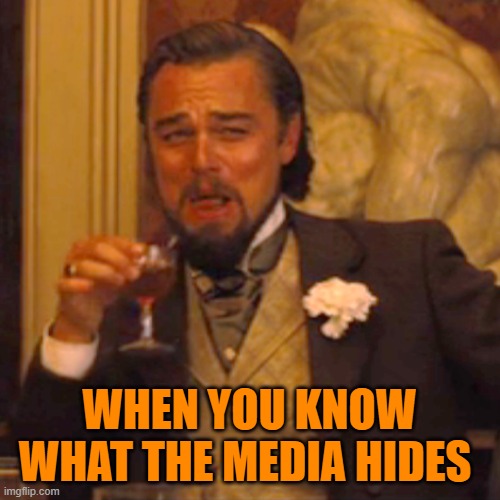 Laughing Leo Meme | WHEN YOU KNOW WHAT THE MEDIA HIDES | image tagged in laughing leo | made w/ Imgflip meme maker