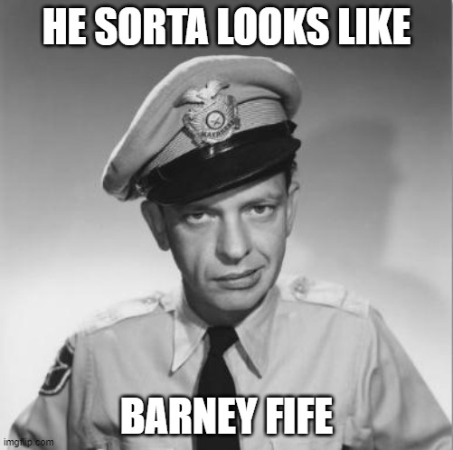 Barney Fife | HE SORTA LOOKS LIKE BARNEY FIFE | image tagged in barney fife | made w/ Imgflip meme maker