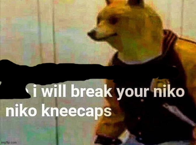 kneecaps | image tagged in niko niko kneecaps,i will destroy your kneecaps,doge,buff doge | made w/ Imgflip meme maker
