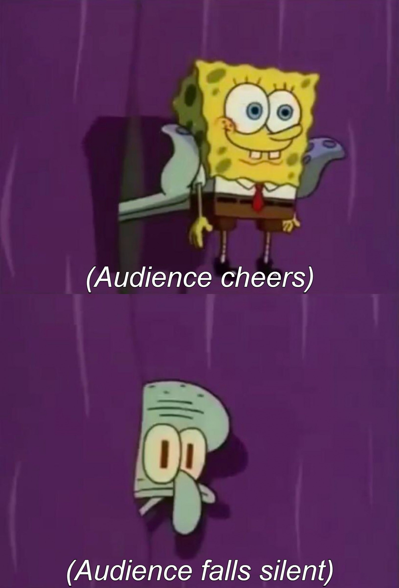 Audience falls silent spongebob Blank Meme Template