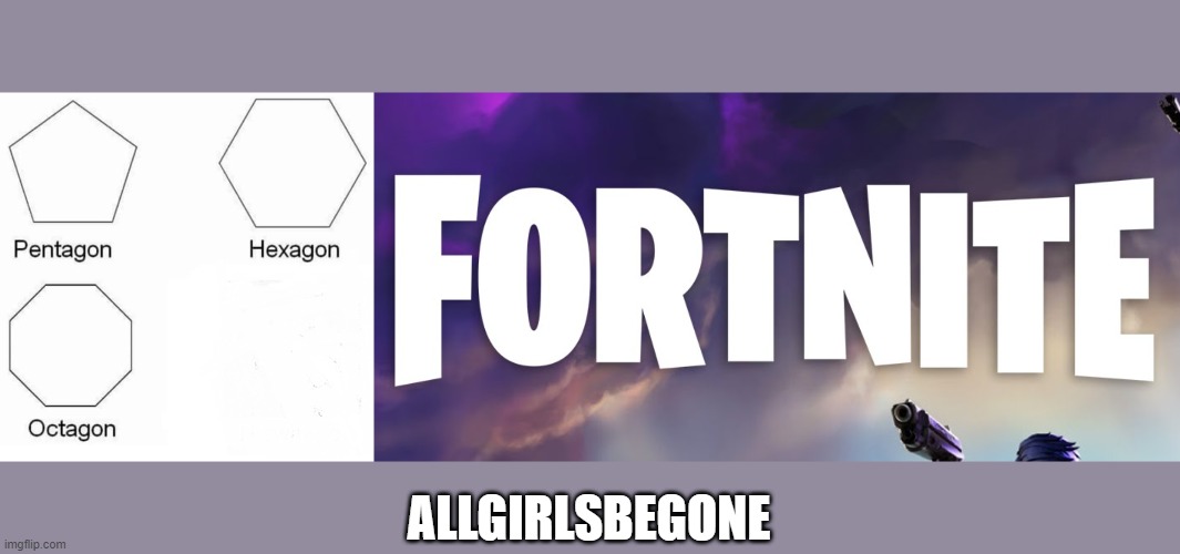 ALLGIRLSBEGONE | image tagged in fortnite,memes,pentagon hexagon octagon | made w/ Imgflip meme maker