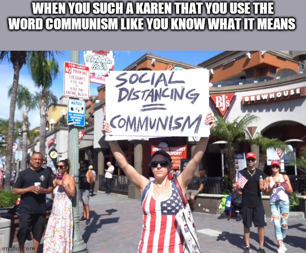 WHEN YOU SUCH A KAREN THAT YOU USE THE WORD COMMUNISM LIKE YOU KNOW WHAT IT MEANS | made w/ Imgflip meme maker