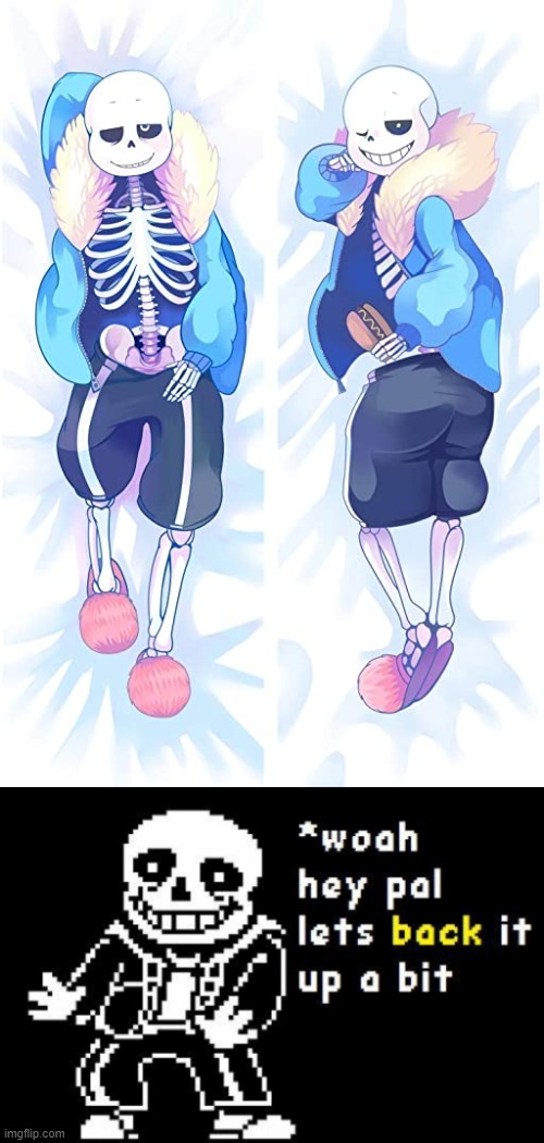 thanks i hate a sans body pillow | image tagged in sans,woah | made w/ Imgflip meme maker