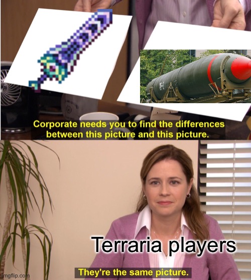 They're The Same Picture Meme | Terraria players | image tagged in memes,they're the same picture | made w/ Imgflip meme maker