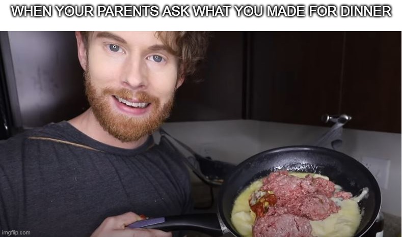 Masterchef wannabes | WHEN YOUR PARENTS ASK WHAT YOU MADE FOR DINNER | image tagged in fun,cooking,memes | made w/ Imgflip meme maker