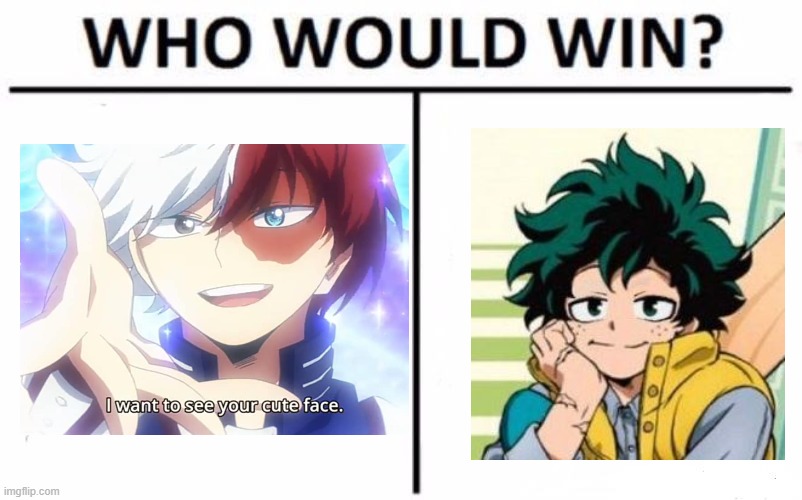 Uraraka: DEKU!!! Momo: TODOROKI!!! | image tagged in memes,who would win | made w/ Imgflip meme maker