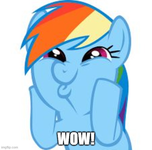 Rainbow Dash so awesome | WOW! | image tagged in rainbow dash so awesome | made w/ Imgflip meme maker