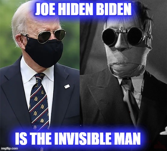 You Can Use Invisible Votes to Vote For Him | JOE HIDEN BIDEN; IS THE INVISIBLE MAN | image tagged in joe hiden biden,the invisible man,the mummy returns,igors brother joe,joe schmo from cocoshmoe | made w/ Imgflip meme maker