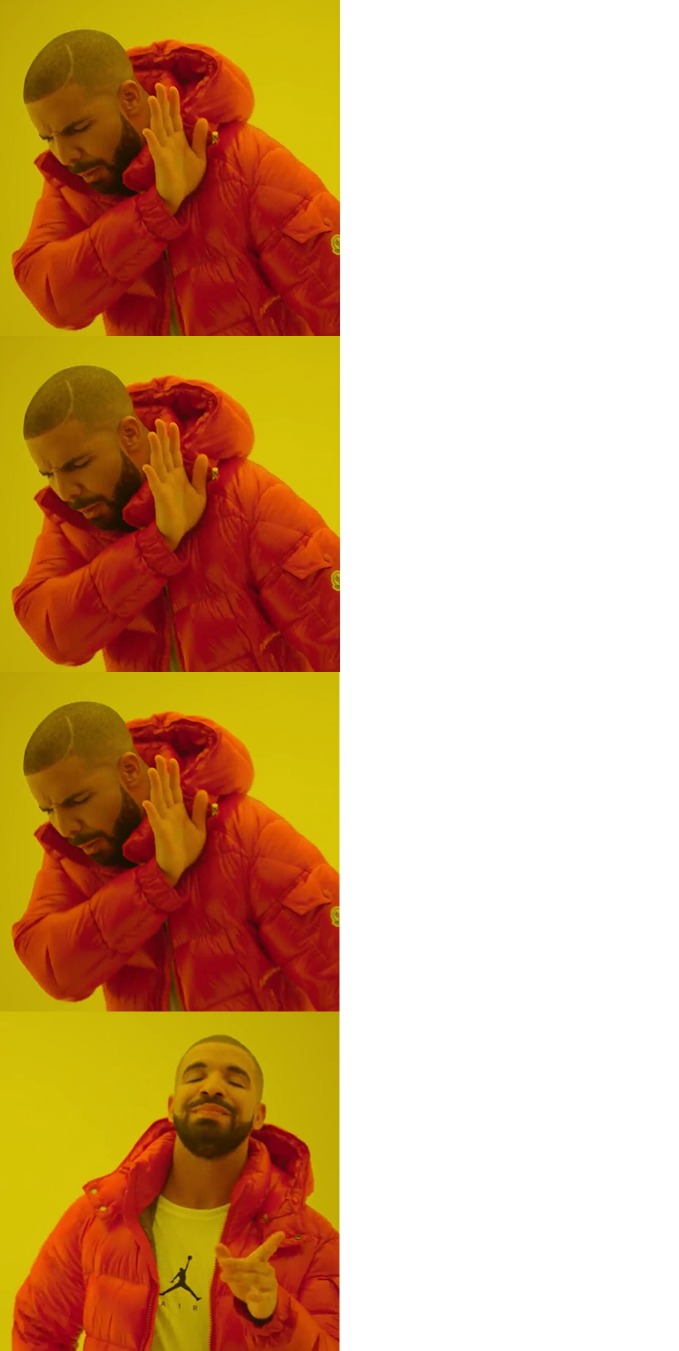 High Quality Drake Hotline Bling 3:1 Blank Meme Template
