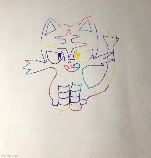 Just some weird Litten fan art because I was bored | made w/ Imgflip meme maker