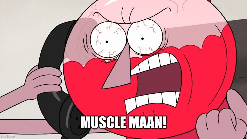 Angry Benson | MUSCLE MAAN! | image tagged in angry benson | made w/ Imgflip meme maker