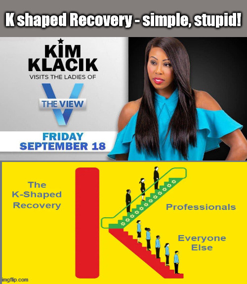 K shaped Recovery, It's a Klacik story! | K shaped Recovery - simple, stupid! | image tagged in election,biden,k shaped recovery | made w/ Imgflip meme maker