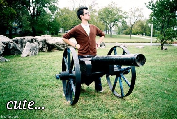Cannon Dick | cute... | image tagged in cannon dick | made w/ Imgflip meme maker