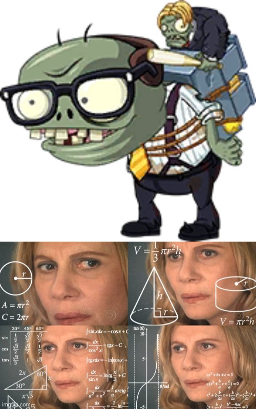 Pvz Head office meme | image tagged in plants vs zombies,math lady/confused lady | made w/ Imgflip meme maker