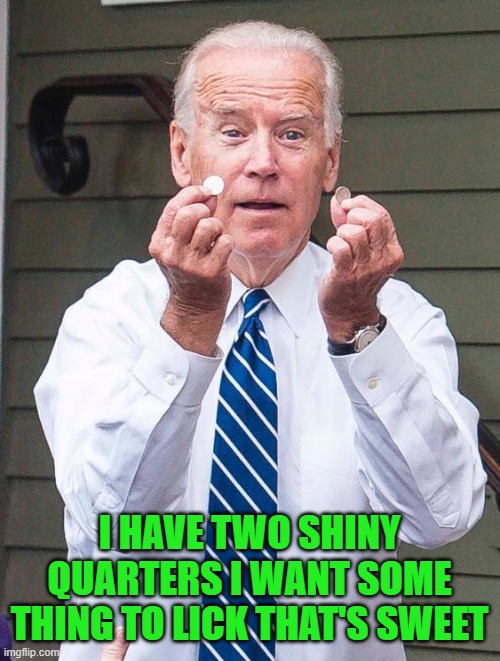 I HAVE TWO SHINY QUARTERS I WANT SOME THING TO LICK THAT'S SWEET | made w/ Imgflip meme maker