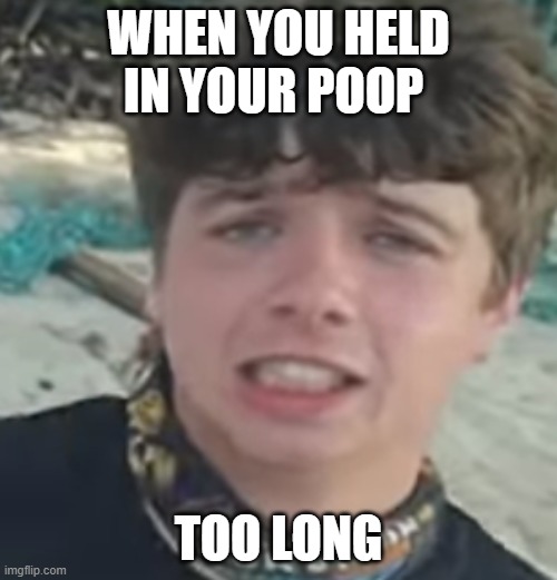 Cant beat Carl | WHEN YOU HELD IN YOUR POOP; TOO LONG | image tagged in mrbeast | made w/ Imgflip meme maker