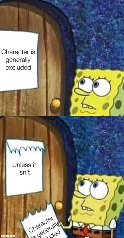 v concise explanation of the admissibility of character evidence, thank u spongebob | image tagged in character,repost | made w/ Imgflip meme maker