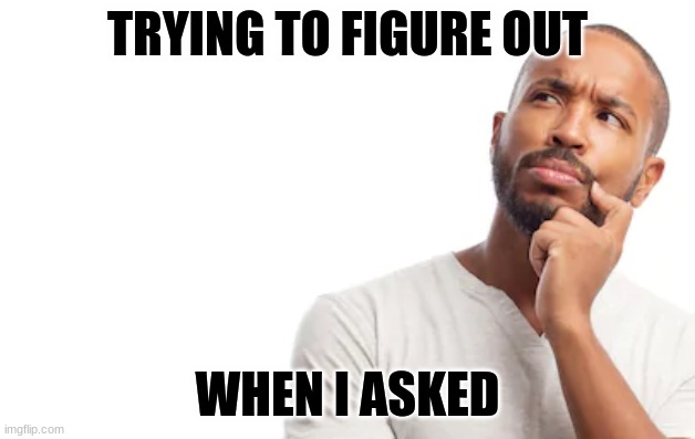 I looked and looked but didnt find when I ASKED | TRYING TO FIGURE OUT; WHEN I ASKED | image tagged in funny memes | made w/ Imgflip meme maker