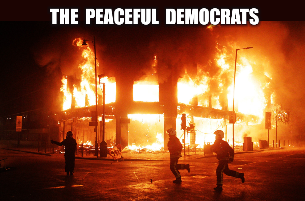 Peaceful Democrats, riots terrorism Antifa Blank Meme Template